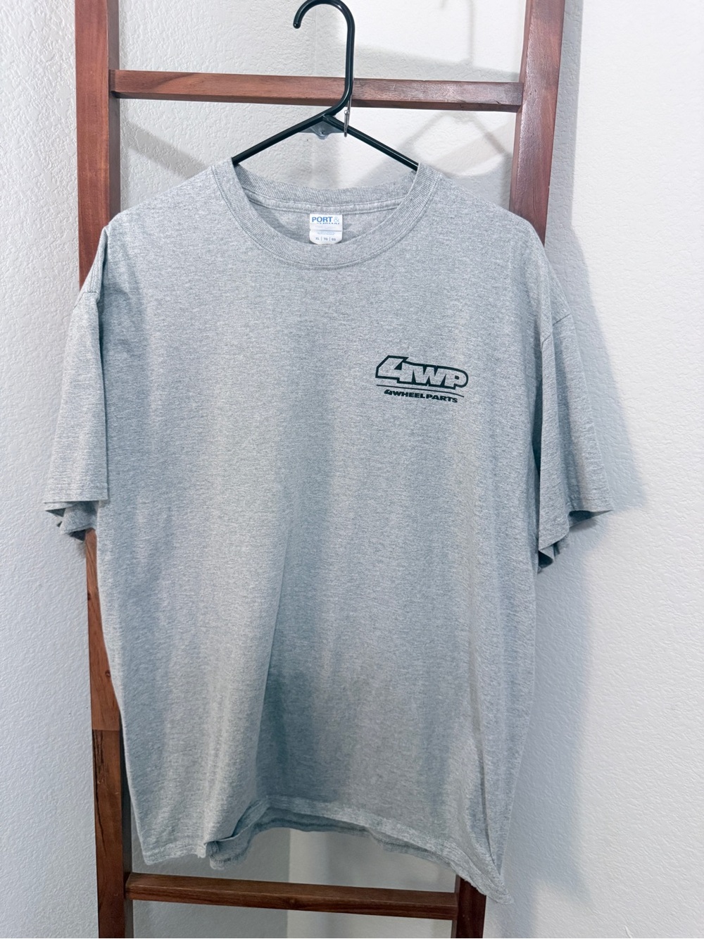 Port and Company 4 Wheel Parts Gray Short-Sleeve Logo Tee